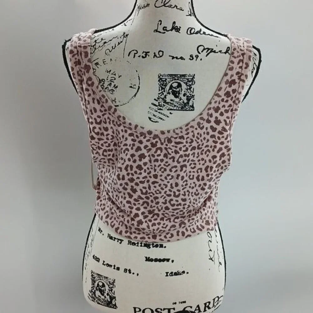 Colsie Womens Pajama Top XL Pink Leopard Print Sleep Tank New Lounge Cami